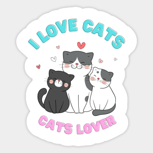 I Heart Cats I Love Cats Cats Lover Sticker